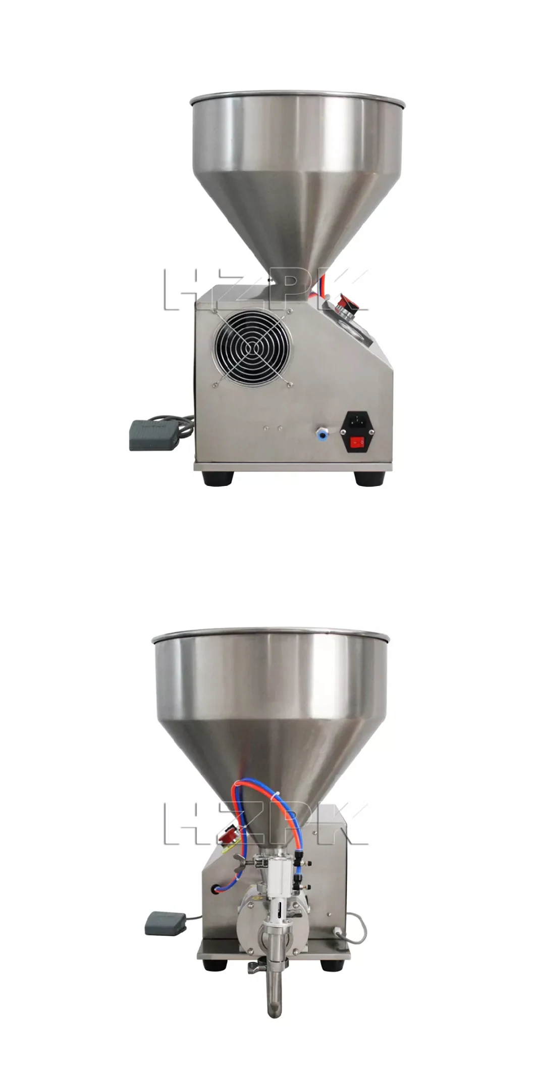 Hzpk Tabletop Semi Auto Rotor Pump Detergent Shampoo Lubricant Oil Filling Machine Price