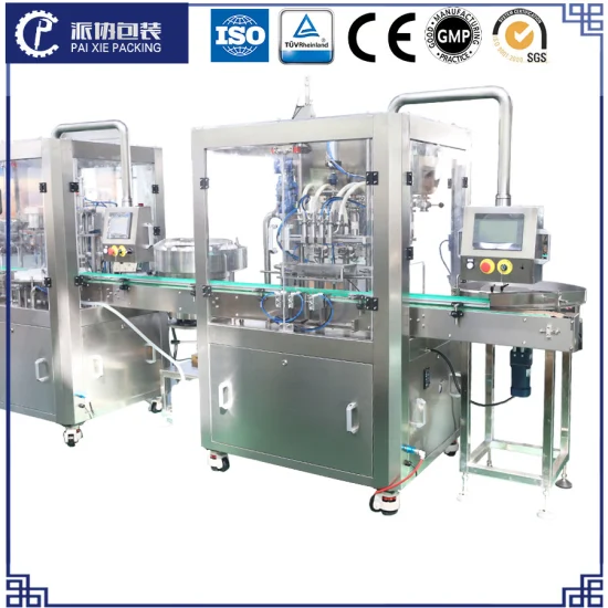 Automatic Paste Piston Pump Jam Mayonnaise Ketchup Peanut Butter Chocolate Sauce Food Filling Magnetic Torque Capping Production Line